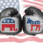 Boxing Gloves with Republican and Democrat Signs