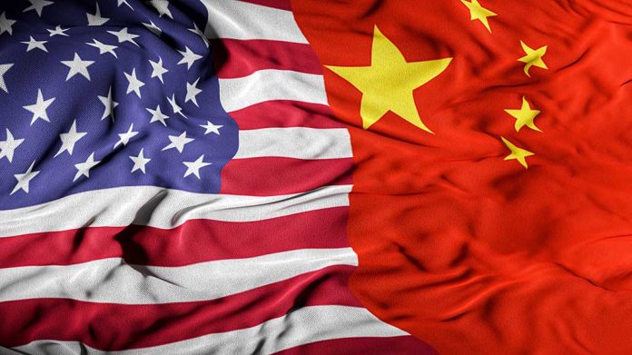 The US and the Chinese flag