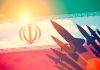Iranian flag and a missile