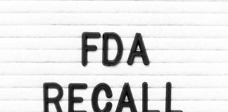 FDA Recall written on letter board