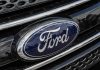 Ford logo on car grille closeup