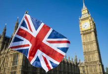 Union Jack flag with Big Ben in the background