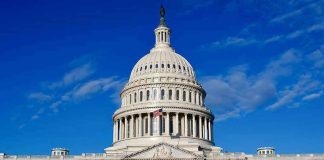 US Capitol Building against blue sky