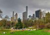 Cuomo SHATTERS Party Unity—Democrats in Chaos People relaxing in a park city skyline background