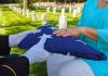 Flag folded and handed over at gravesite ceremony