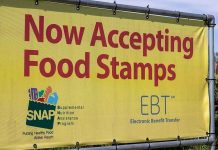 Massive EBT Scam Busted—City in Shock Yellow sign now accepting food stamps EBT SNAP