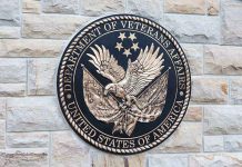 Department of Veterans Affairs seal on brick wall
