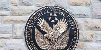 Department of Veterans Affairs seal on brick wall