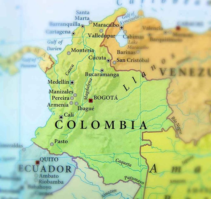 542544487 Map showing Colombia and surrounding countries