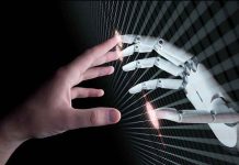 Suzanne Somers’ Digital Double—Shocking AI Twist Human and robotic hand reaching out to touch