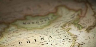 Detailed map highlighting China and surrounding regions