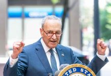 Schumer Slammed: Revolt Within DEMOCRATS! Senator Chuck Schumer speaking to crowd.