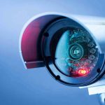 Close up of a CCTV security camera