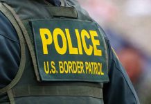 Pop Star Meltdown Over Trump ICE Video Police U.S. Border Patrol uniform close-up.