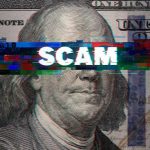 TWISTED Pig-Butchering Scam Destroys American Families Scam text overlaid on distorted 100 dollar bill