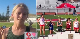 HS girl track star stands on 1st-place podium after placing 2nd to trans athlete: ‘Real champ!