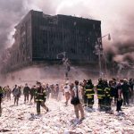 25 Most Intense Pentagon Photos From 9/11 Emergency responders and civilians amidst debris at a disaster site