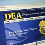 Cartel Eradication Goes Top Priority For Trump Admin DEA website homepage with gold badge and text
