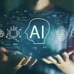 Treat AI Like a Normal Crisis Person holding virtual icons related to artificial intelligence.
