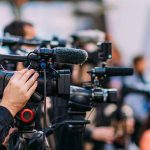 Fox Drops Bartiromo—But Was She Fired? Video cameras on tripods at a media event