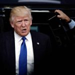 Trump Pushes Kennedy Center Repairs as Legal Fight Continues Donald Trump stepping out of a vehicle in a suit and blue tie