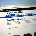 HISTORIC! FBI Data Shows Major Collapse in Violent Crime Computer screen showing an FBI Most Wanted webpage