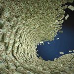 Trump’s ‘Golden Fleet’ of Battleships Will Cost Billions More Than Expected Tornado of US dollar bills swirling into a vortex