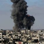 500 Drones Light Up Moscow Thick black smoke rises from an explosion over a dense urban area