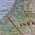 Map close-up of Gaza and southern Israel