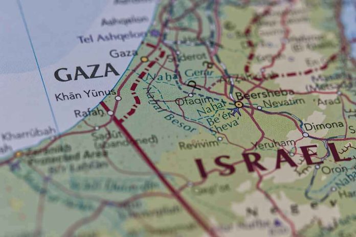 shutterstock_2372927031 Map close-up of Gaza and southern Israel