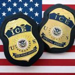 ICE Shooting Chaos – No Footage, Big Questions ICE badges on an American flag background