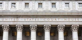 United States courthouse facade with Corinthian columns