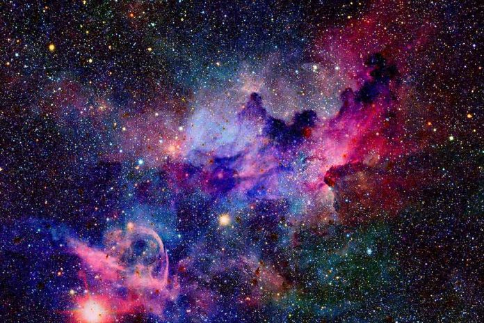 shutterstock_557126443 Colorful nebula with bright stars