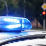 Speeding Car Heads Straight for Girl on SCOOTER Police car blue siren light flashing