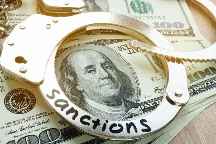 shutterstock_1064403239 Handcuffs on U.S. hundred-dollar bills