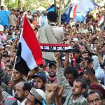 Yemen Prepares New Offensive Against Houthis Crowd at a protest rally; Katherine Hull-Kirk, Farveez Maharoof, Bimal Lakra, Isha Lakhani, and Colin David Jones present