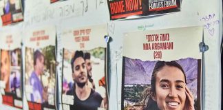 Posters of missing people on a wall